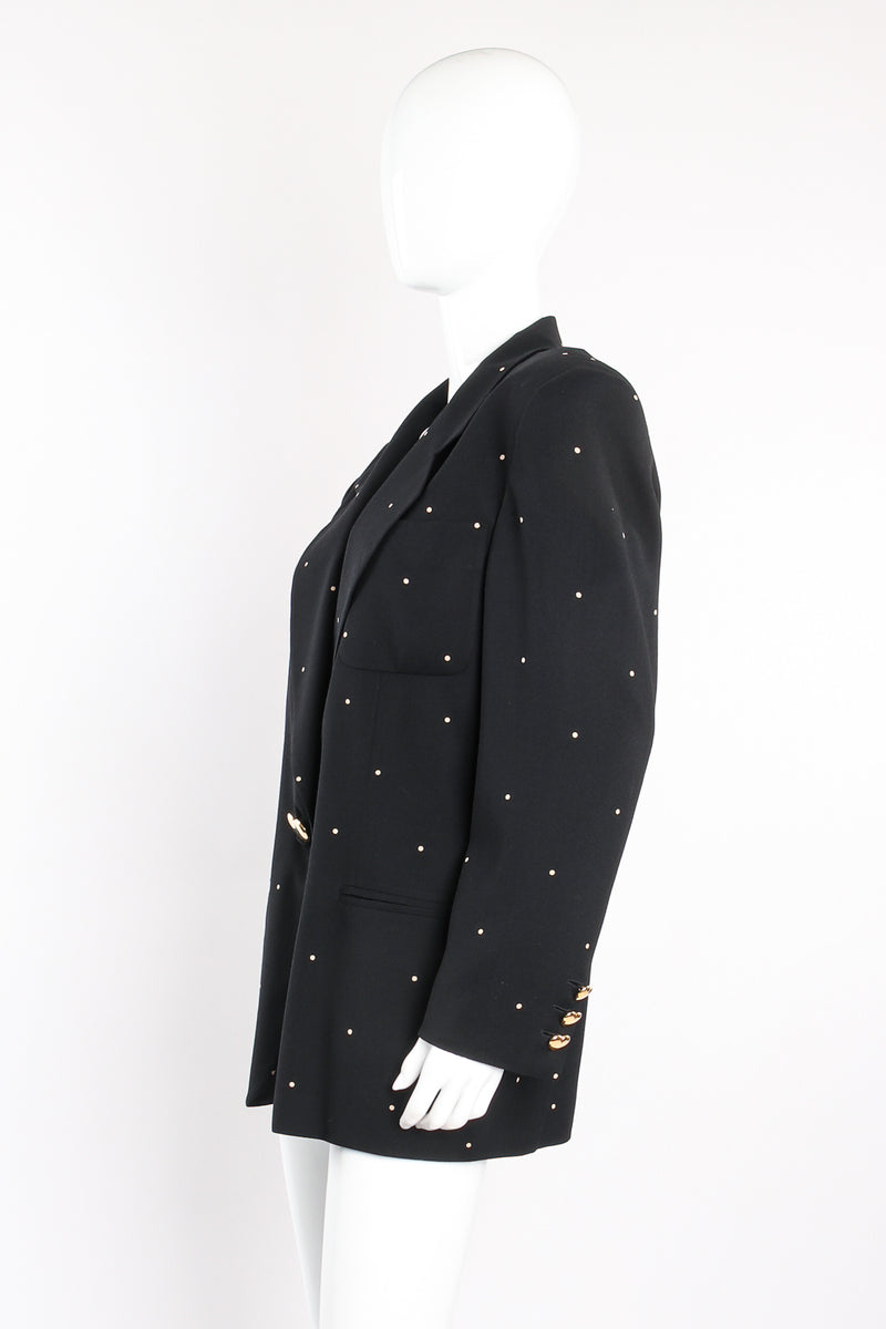 Vintage Escada Mini Dot Jacket Suit on mannequin side at Recess Los Angeles