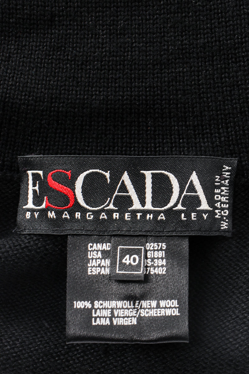 Vintage Escada Embellished Moon Appliqué Sweater label at Recess Los Angeles