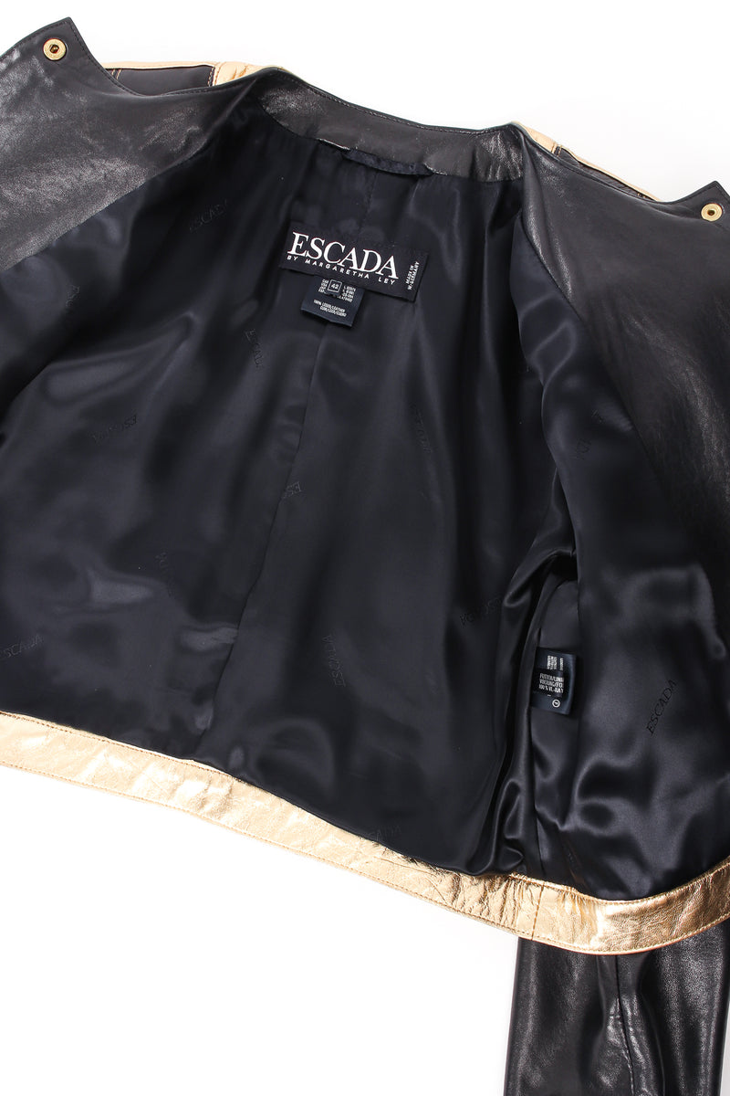 Vintage Escada Leather Star Boxy Jacket lining at Recess Los Angeles
