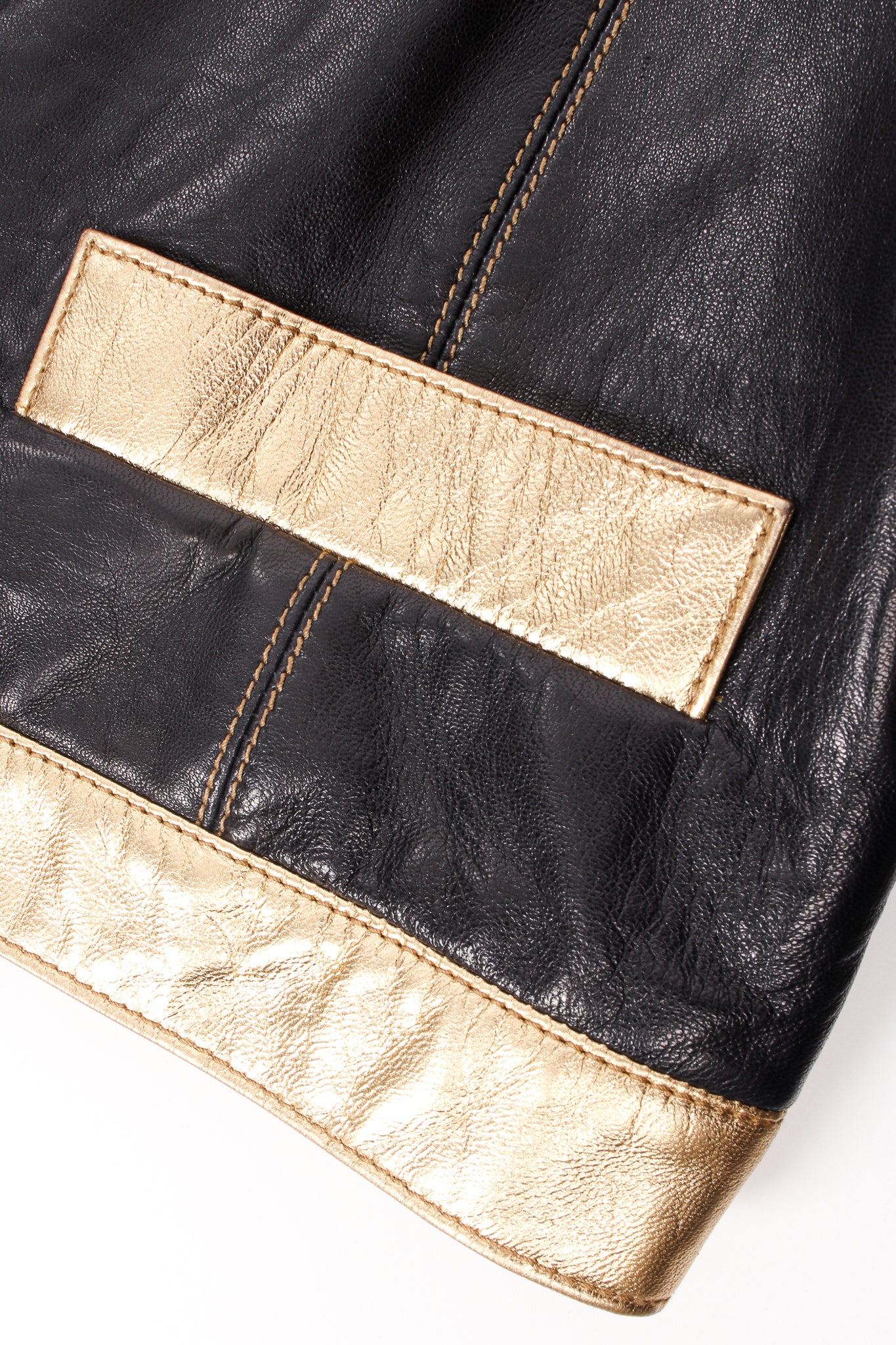Vintage Escada Leather Star Boxy Jacket pocket at Recess Los Angeles