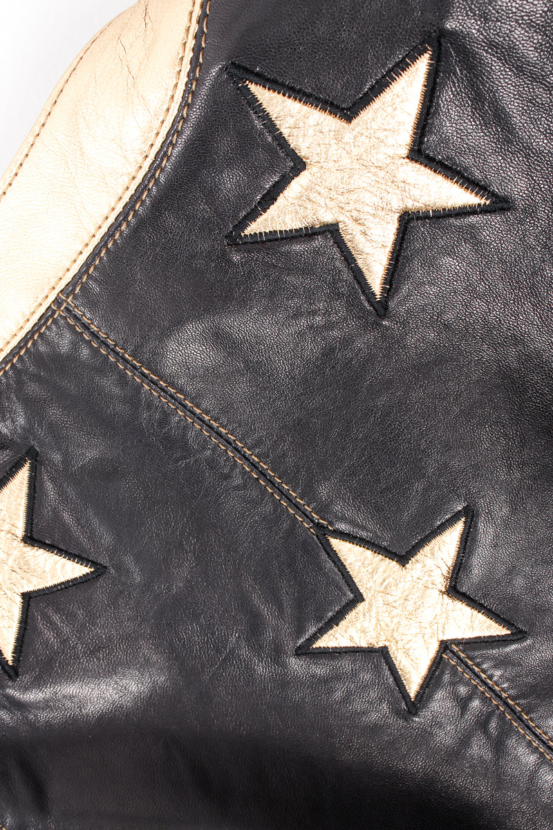 Vintage Escada Leather Star Boxy Jacket back detail at Recess Los Angeles