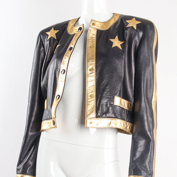Vintage Escada Leather Star Boxy Jacket – Recess