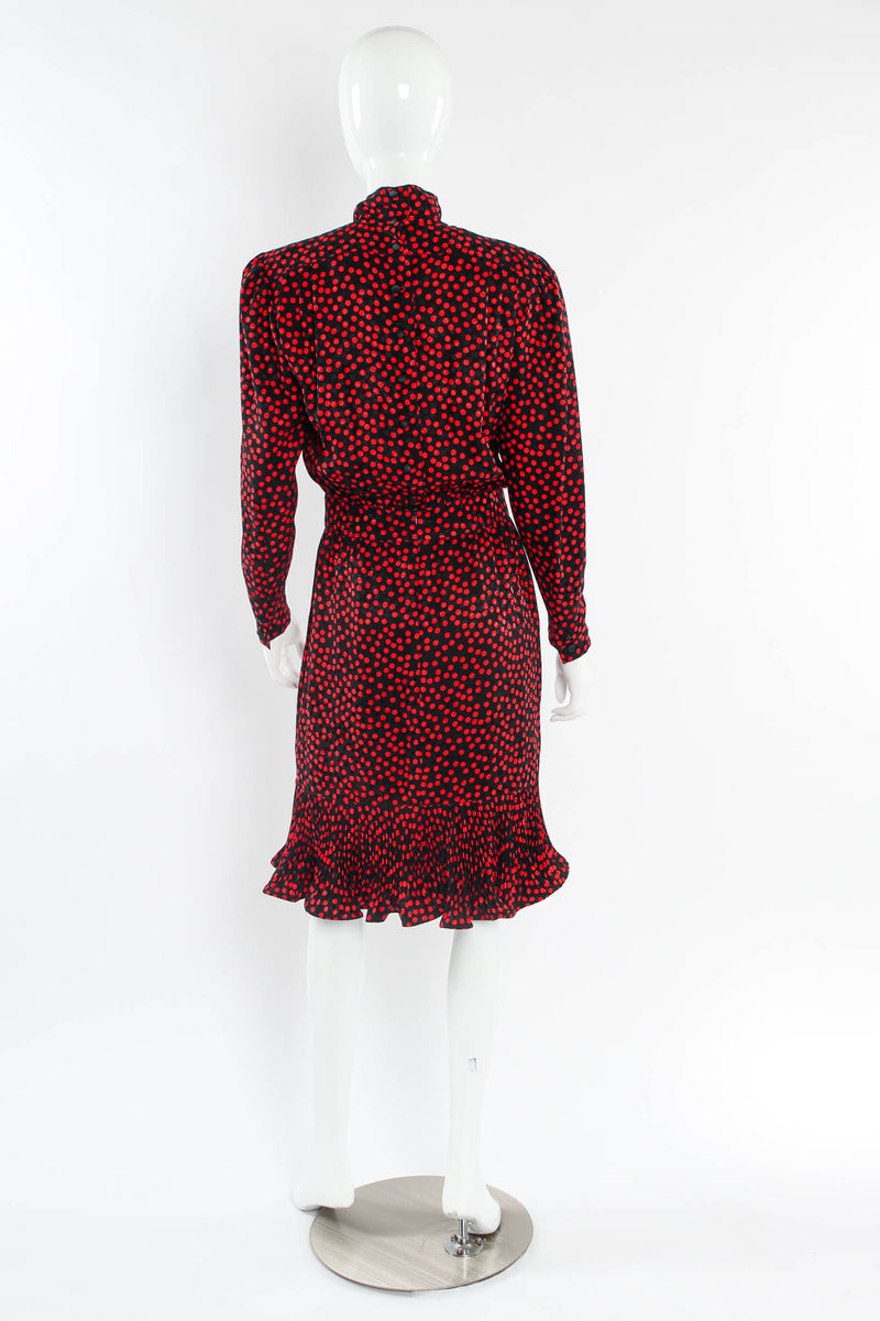 Vintage Escada by Margaretha Ley Silk Polka Dot Ruffle Dress mannequin back@ Recess LA