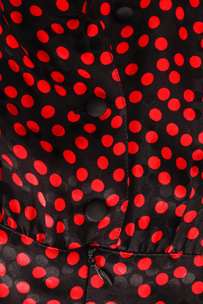 Vintage Escada by Margaretha Ley Silk Polka Dot Ruffle Dress back buttons/zipper @ Recess LA