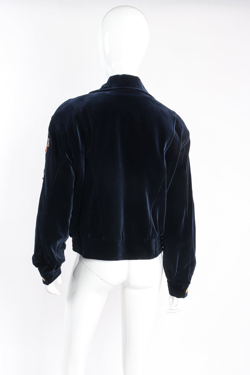 Vintage Escada Velvet Royal Appliqué Jacket on mannequin back at Recess Los Angeles
