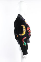 Vintage Escada Embellished Moon & Stars Bomber Jacket on mannequin side at Recess Los Angeles