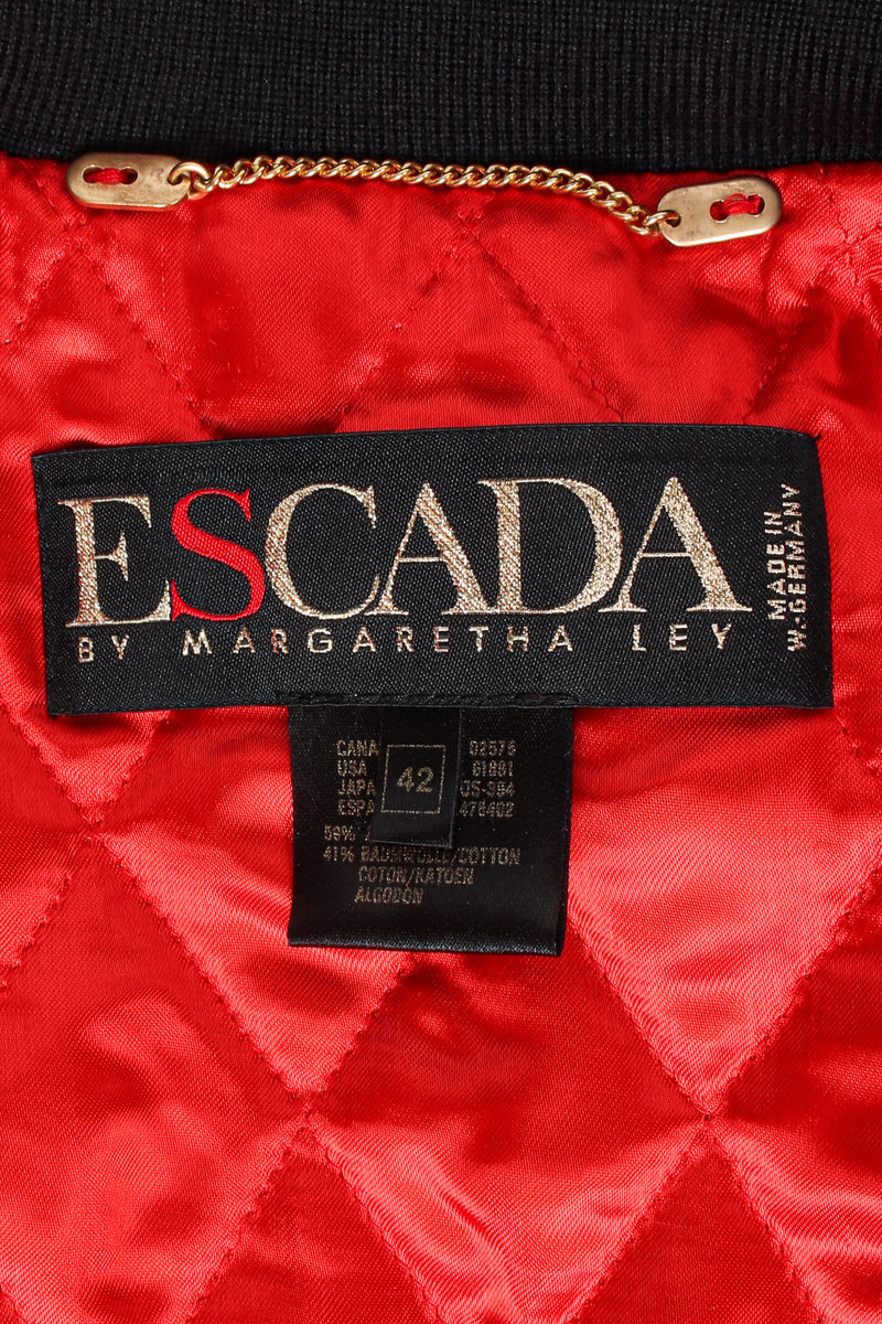 Vintage Escada Embellished Moon & Stars Bomber Jacket label at Recess Los Angeles