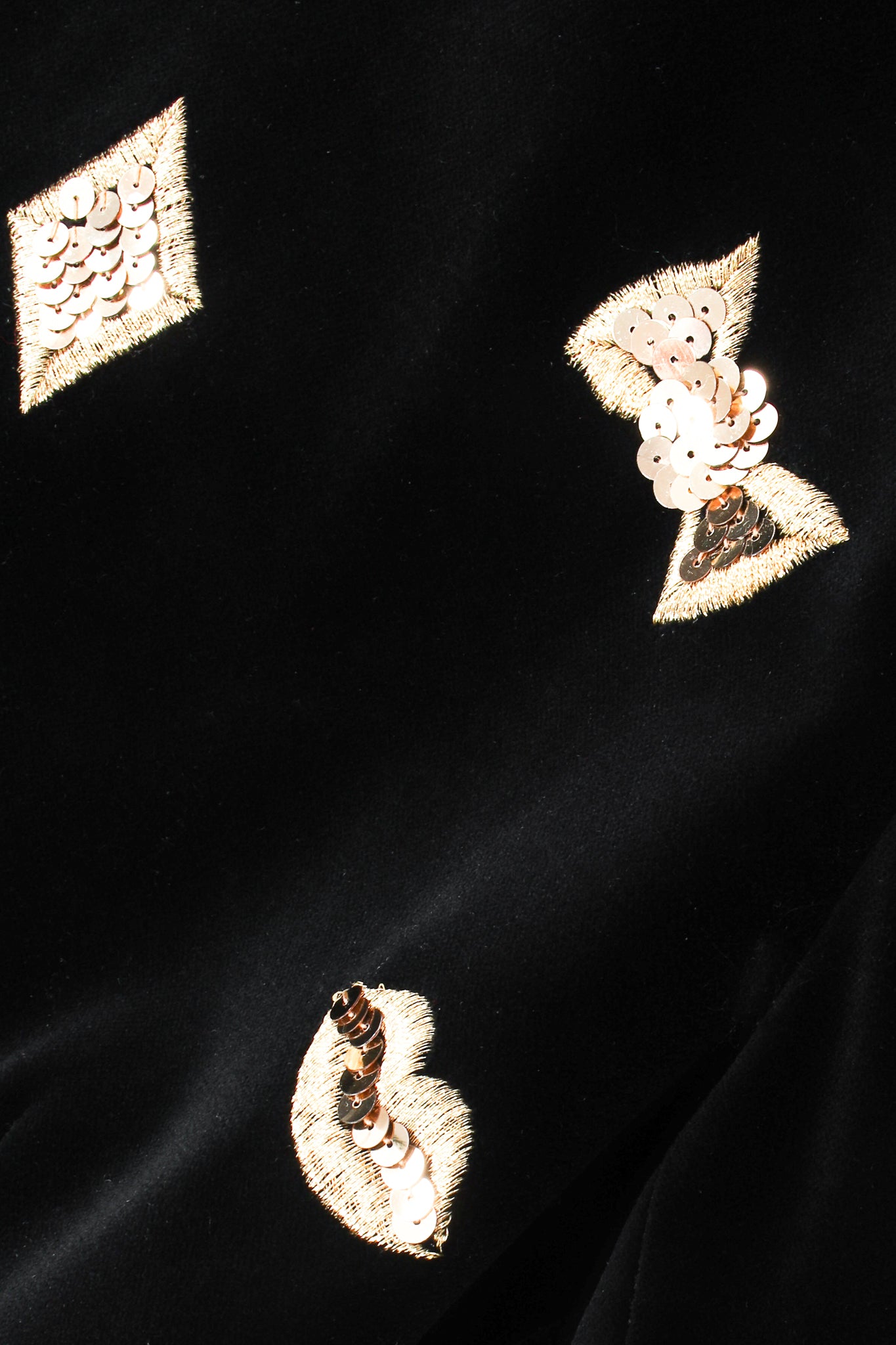 Vintage Escada Longline Velvet Star Appliqué Jacket detail at Recess Los Angeles
