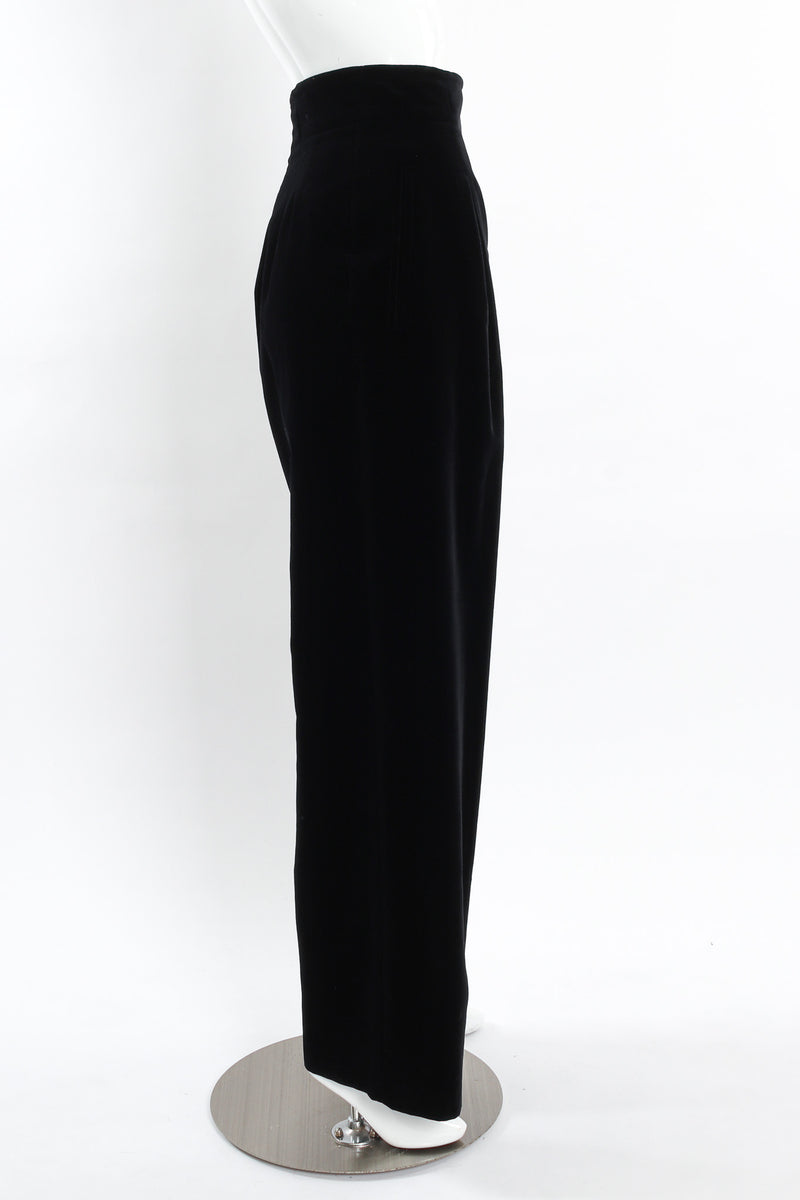 Vintage Escada by Margaretha Ley Velvet Blazer & Pant Suit Set mannequin pant side @ Recess LA