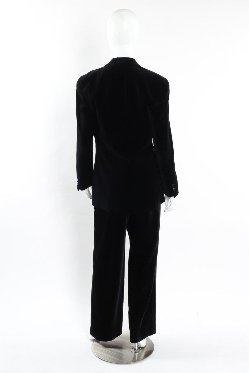 Vintage Escada by Margaretha Ley Velvet Blazer & Pant Suit Set mannequin back @ Recess LA