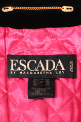 Vintage Escada Quilted Velvet Rainbow Ring Parka label at Recess Los Angeles