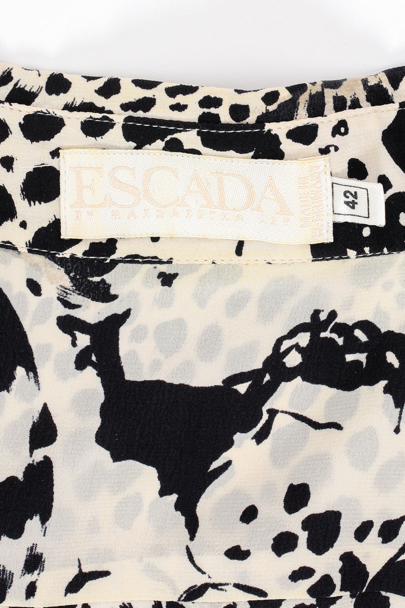 Vintage Escada Aloha Cheetah Print Shirt label at Recess Los Angeles