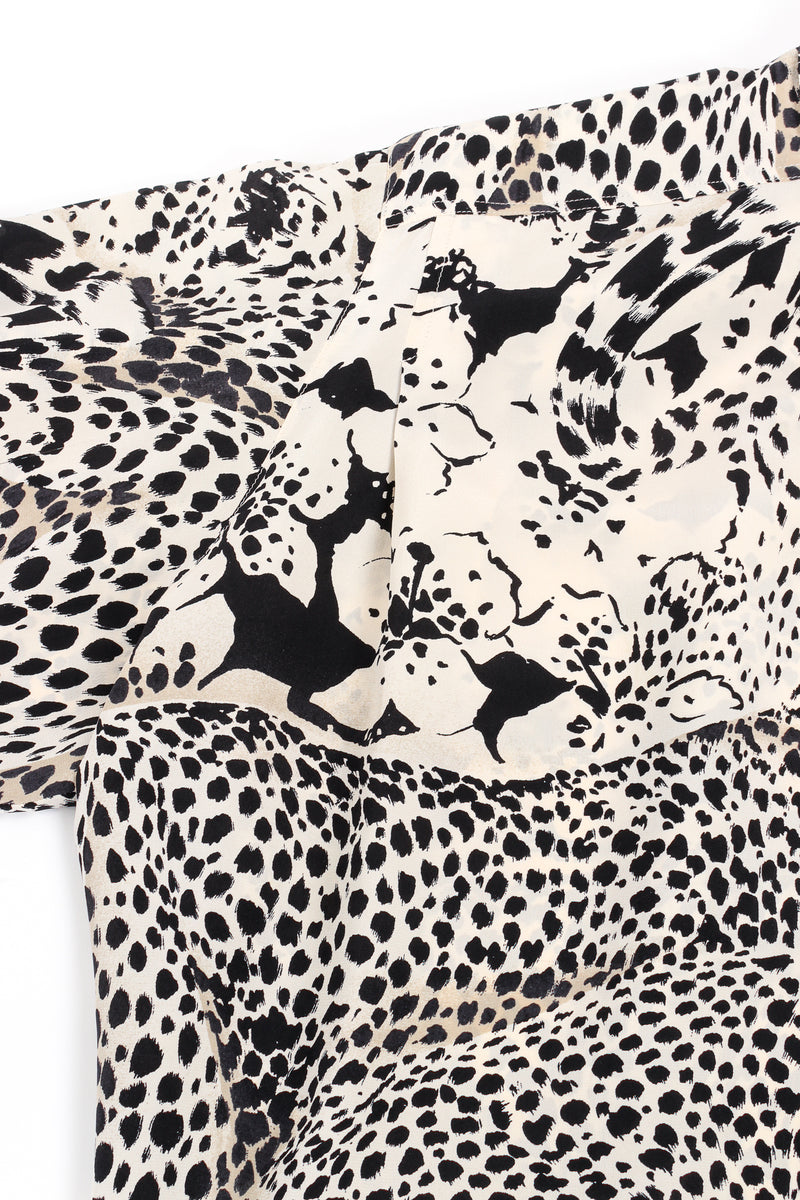 Vintage Escada Aloha Cheetah Print Shirt back pleats at Recess Los Angeles