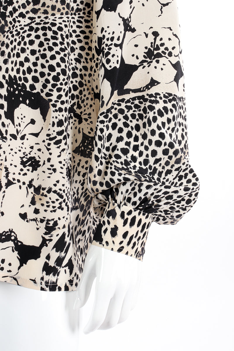 Vintage Escada Aloha Cheetah Print Shirt on mannequin sleeve at Recess Los Angeles