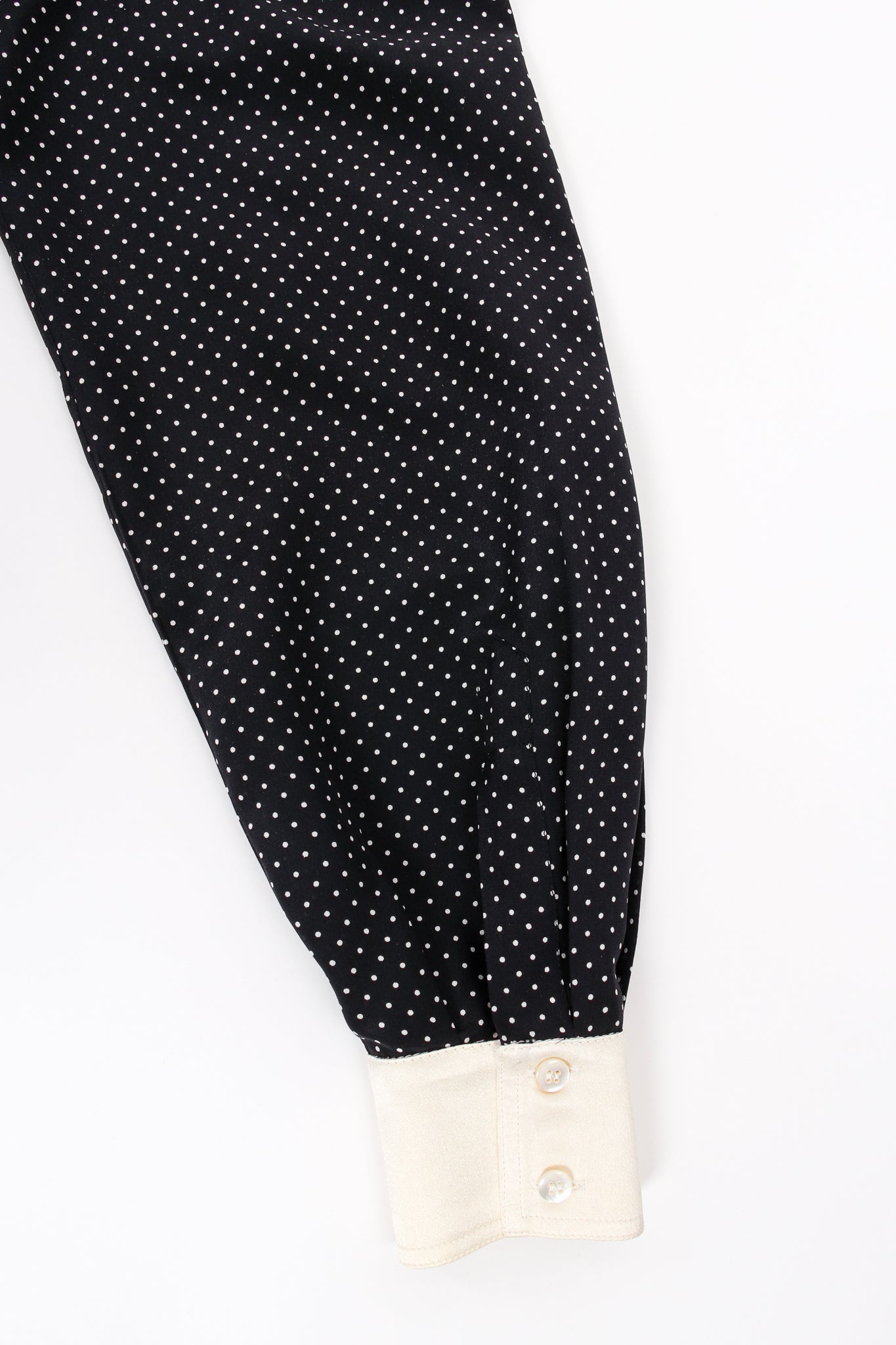 Vintage Escada Crochet Collar Dotted Silk Blouse sleeve at Recess Los Angeles