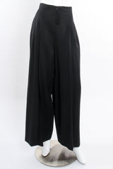 Vintage Escada High Waist Wide Leg Tuxedo Stripe Pant on Mannequin front at Recess LA