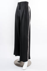 Vintage Escada High Waist Wide Leg Tuxedo Stripe Pant on Mannequin angle at Recess LA