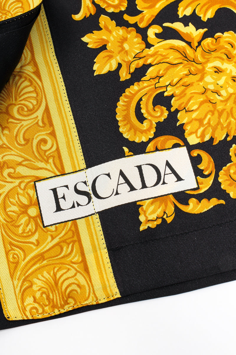 Vintage Escada Silk Baroque Sun Dial Shirt Versace Inspired signature at Recess LA