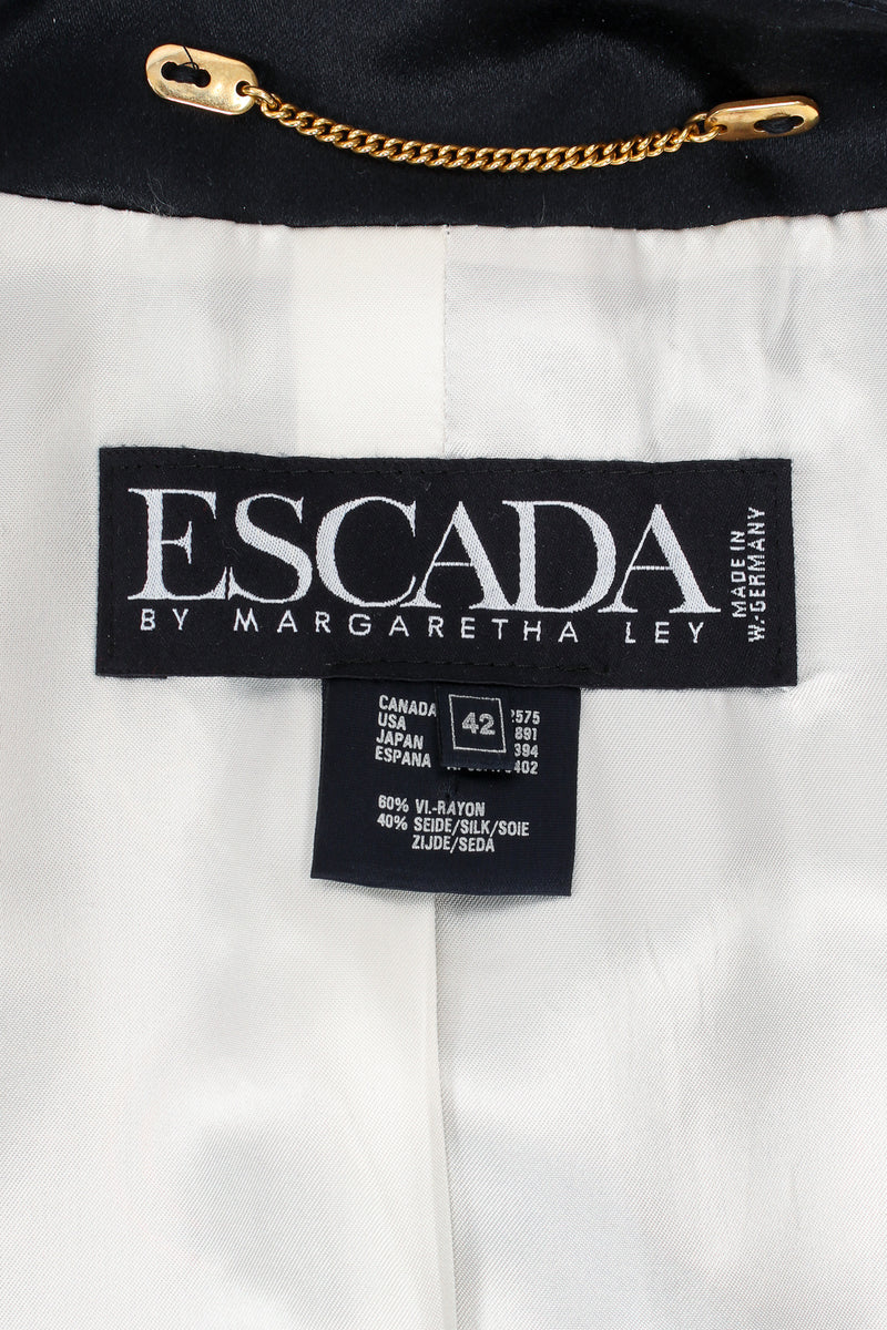 Vintage Escada Nautical Embroidered Anchor Jacket label at Recess Los Angeles