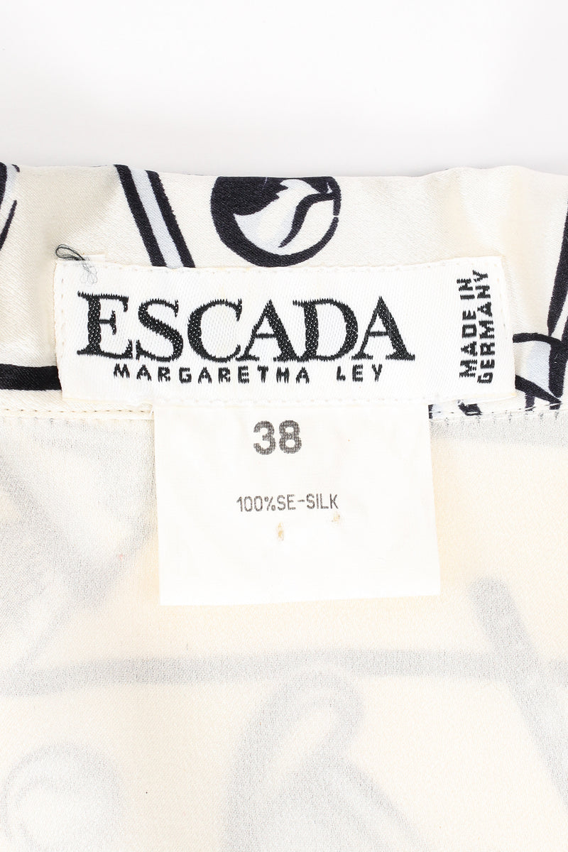 Vintage Escada Striped Trophy Sport Print Shirt label at Recess Los Angeles