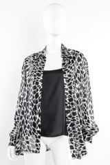 Vintage Escada Sheer Silk Animal Print Shirt & Tank on Mannequin open at Recess Los Angeles