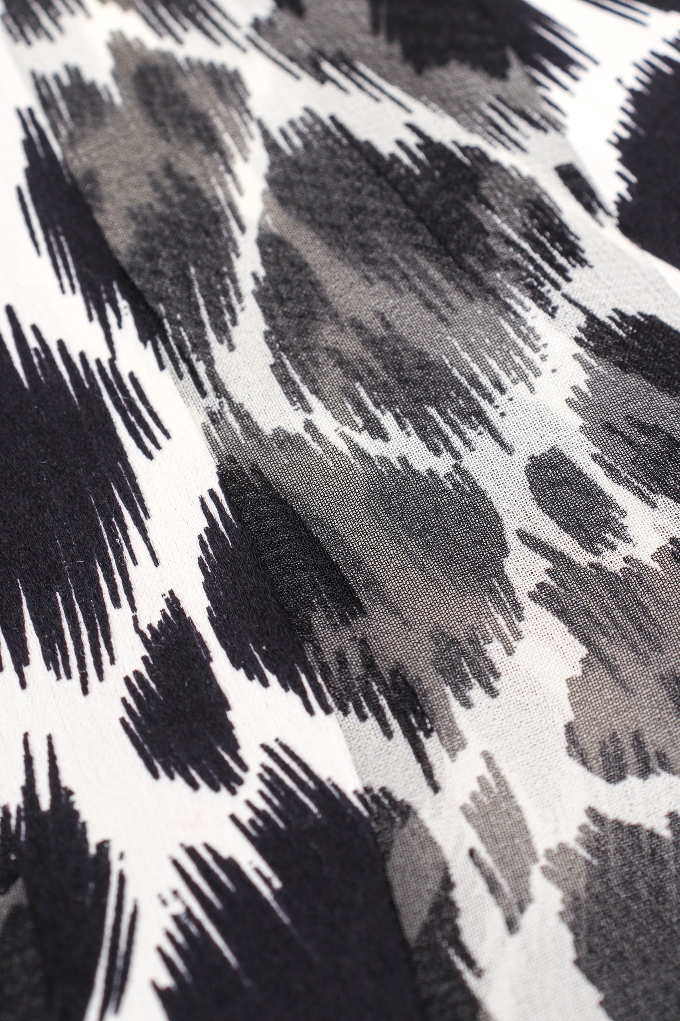 Vintage Escada Sheer Silk Animal Print Shirt & Tank fabric detail at Recess Los Angeles