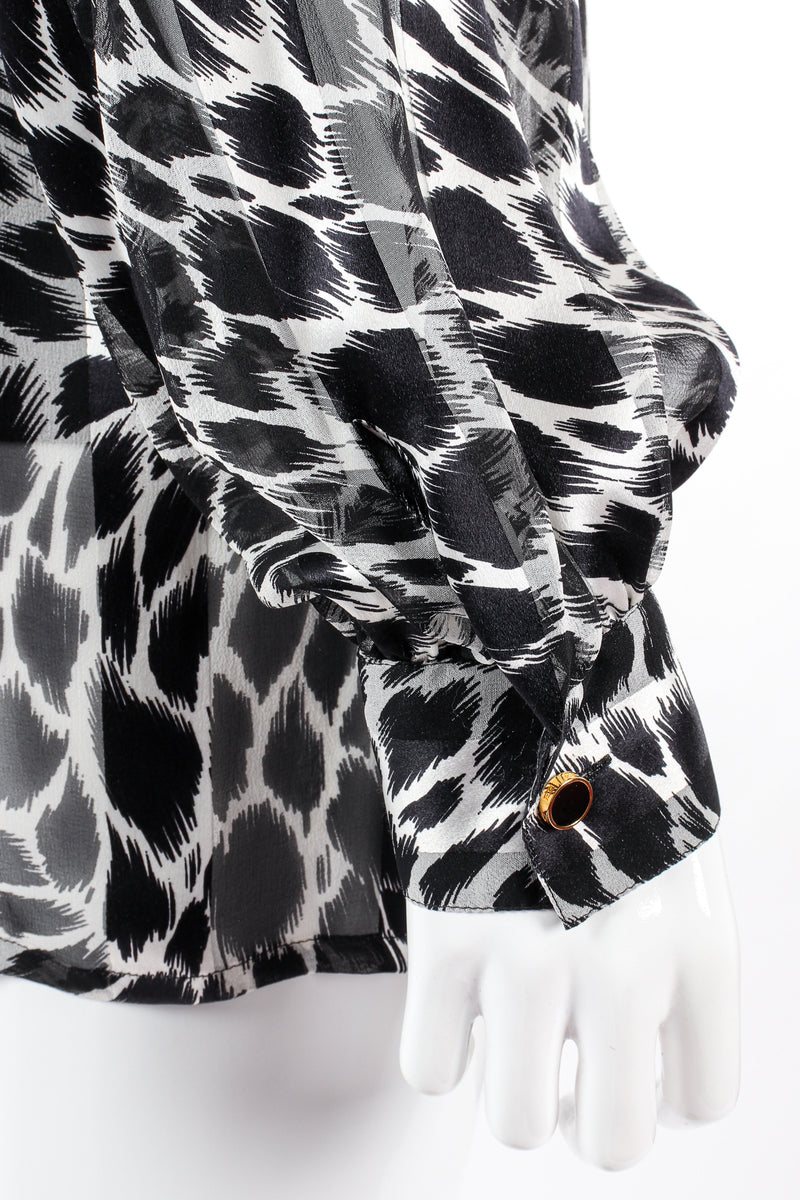 Vintage Escada Sheer Silk Animal Print Shirt & Tank on Mannequin sleeve at Recess Los Angeles