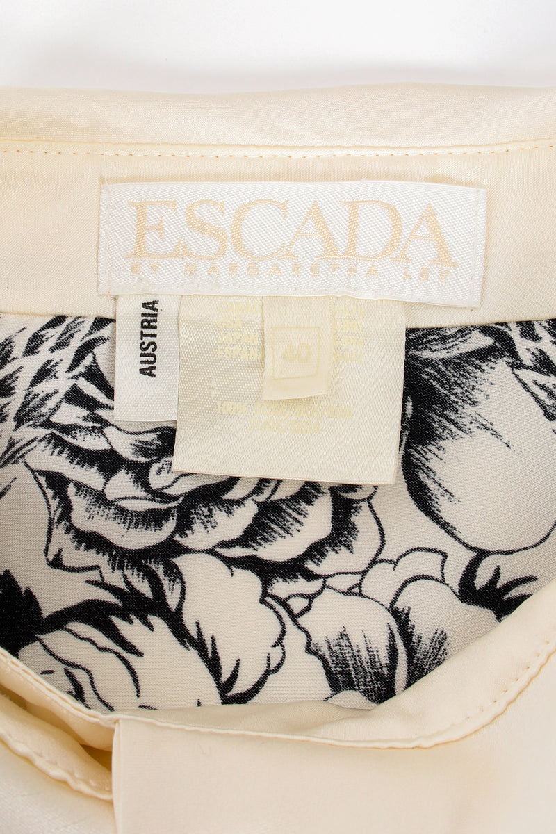 Vintage Escada Tasseled Mantilla Print Shirt label at Recess Los Angeles