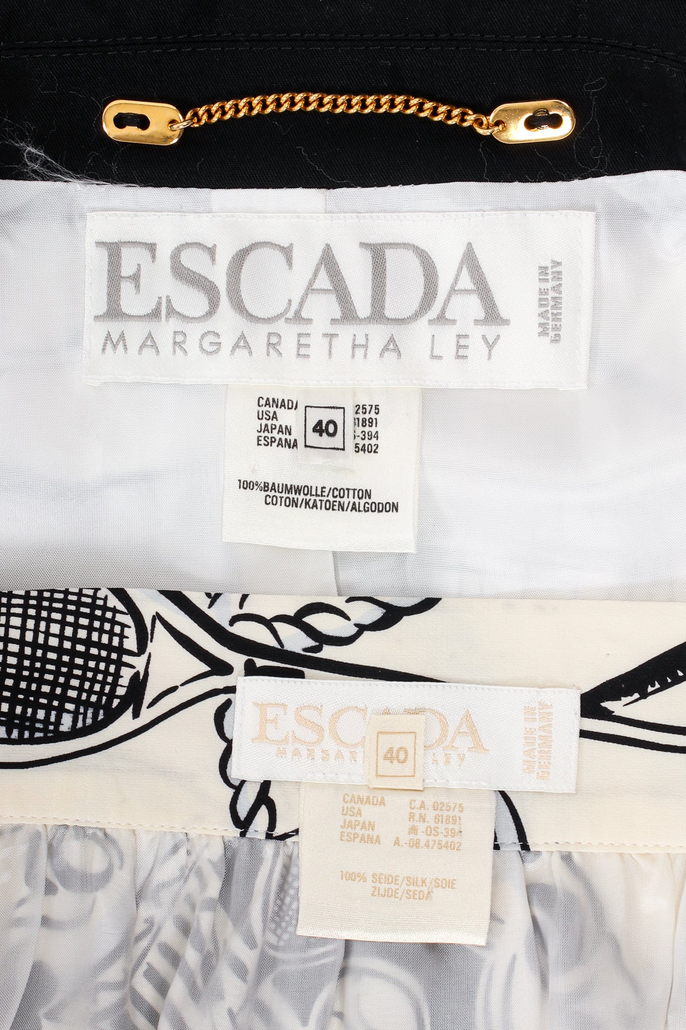 Vintage Escada Tennis Racket Club Sport Print Jacket label at Recess LA