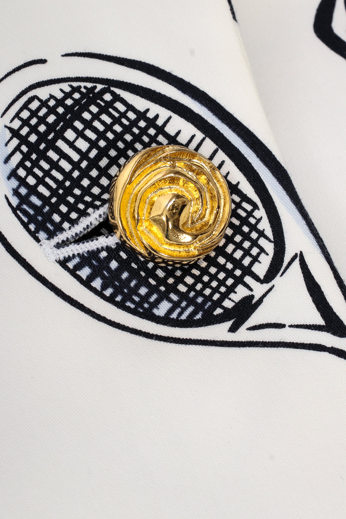 Vintage Escada Tennis Racket Club Sport Print Jacket button detail at Recess LA