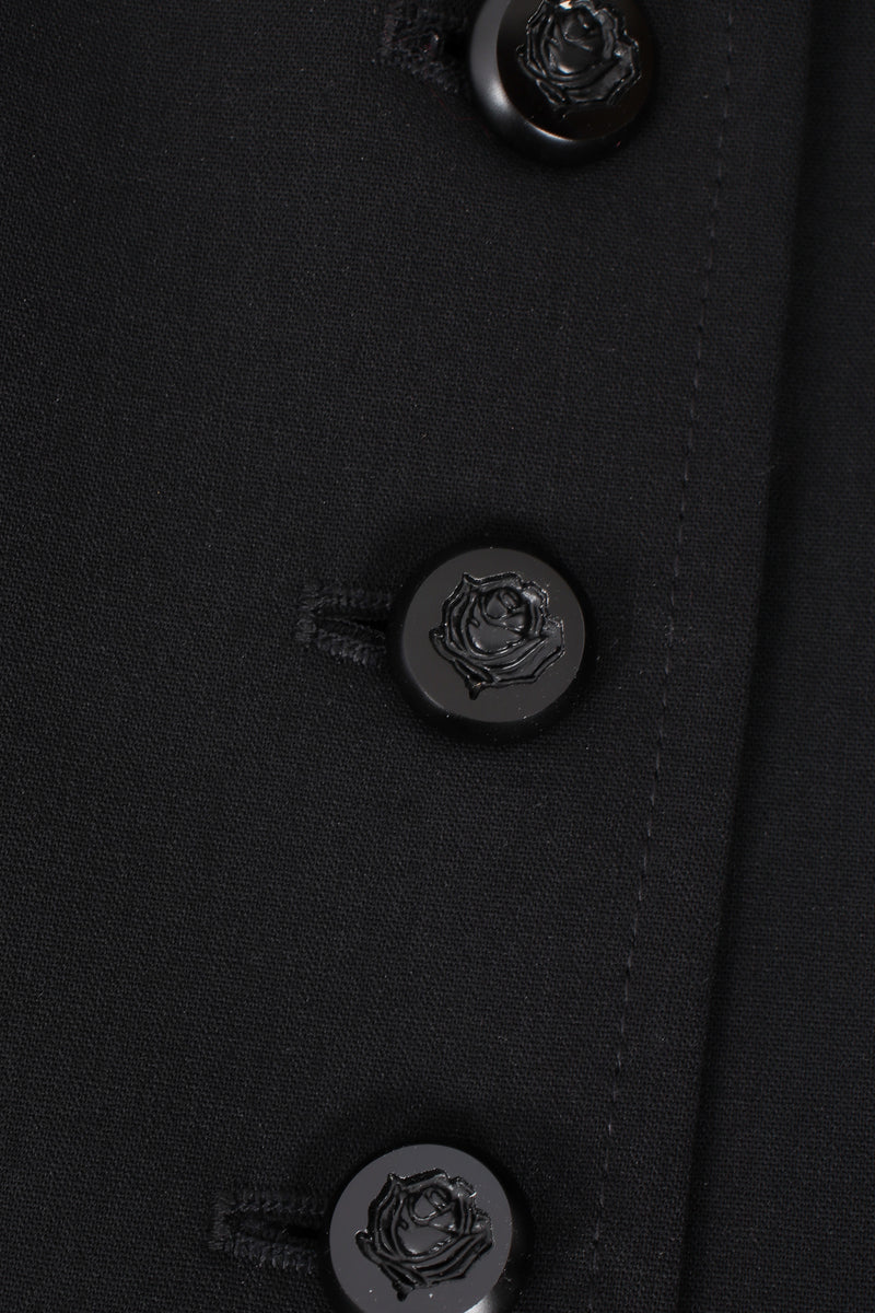Vintage Escada Macrame Fringe Jacket & Pant Suit button detail at Recess Los Angeles