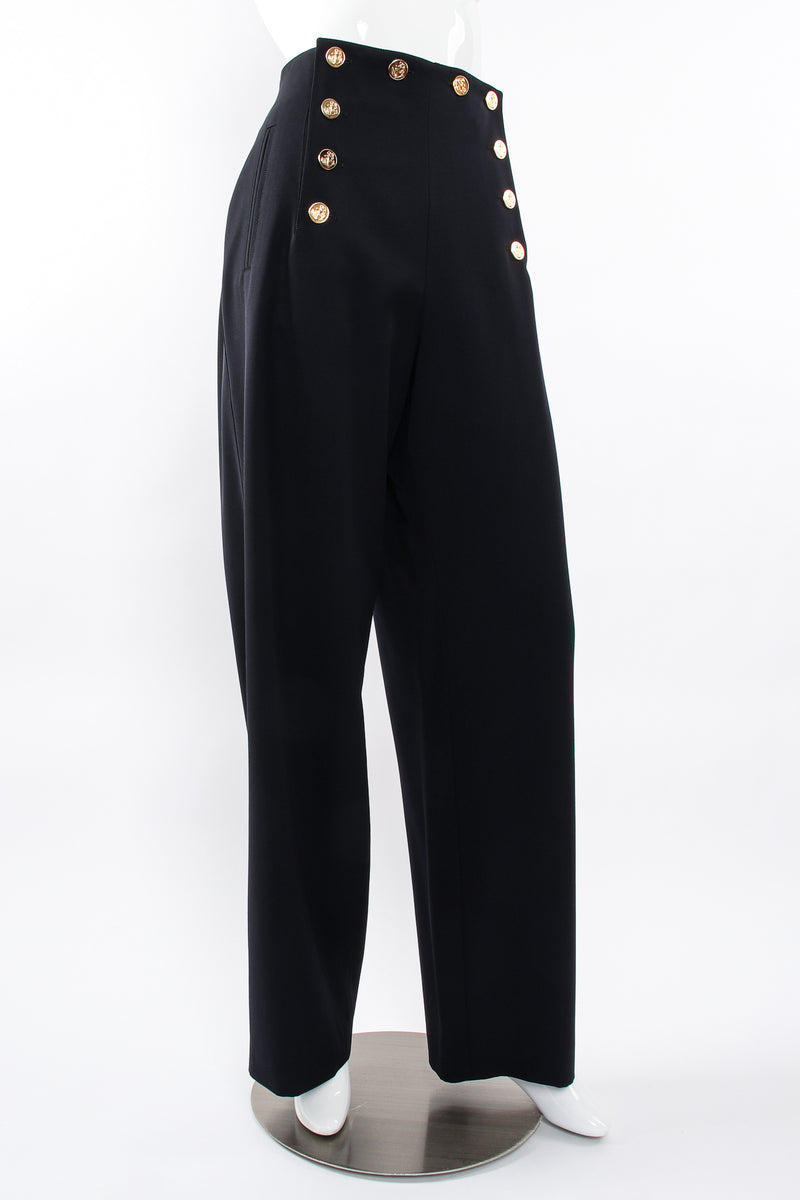 Vintage Escada Wool Sailor Pant on Mannequin angle at Recess Los Angeles