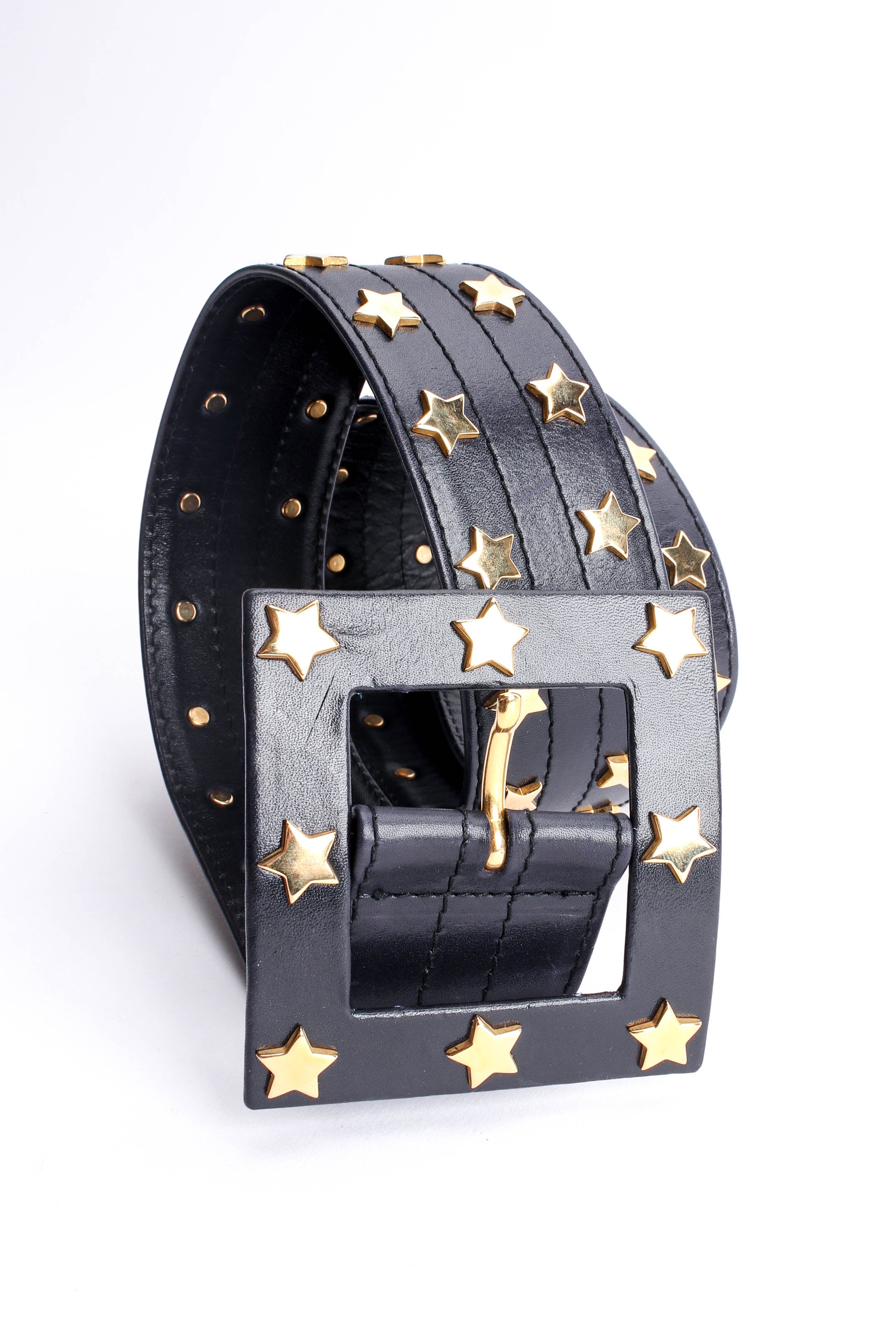 Vintage Escada Boxy Star Studded Belt round flat lay @ Recess LA