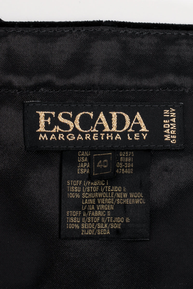 Vintage Escada Quilted Bodice Jumpsuit label at Recess Los Angeles