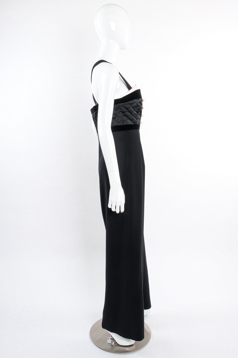 Vintage Escada Quilted Bodice Jumpsuit on Mannequin side at Recess LA