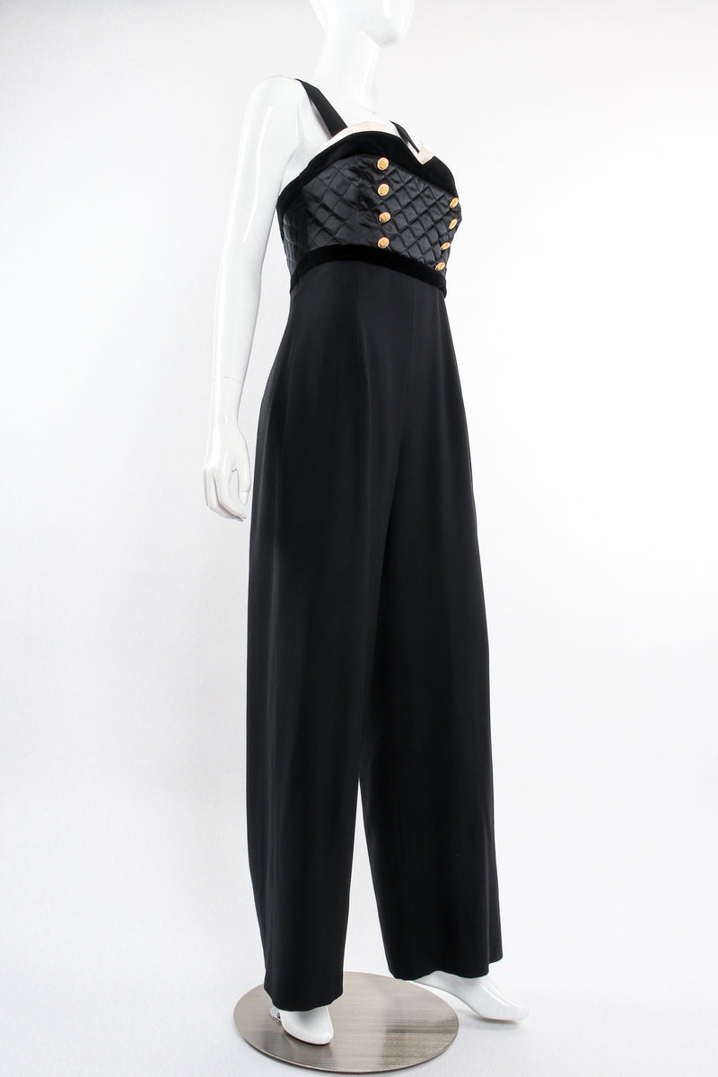Vintage Escada Quilted Bodice Jumpsuit on Mannequin angle at Recess Los Angeles