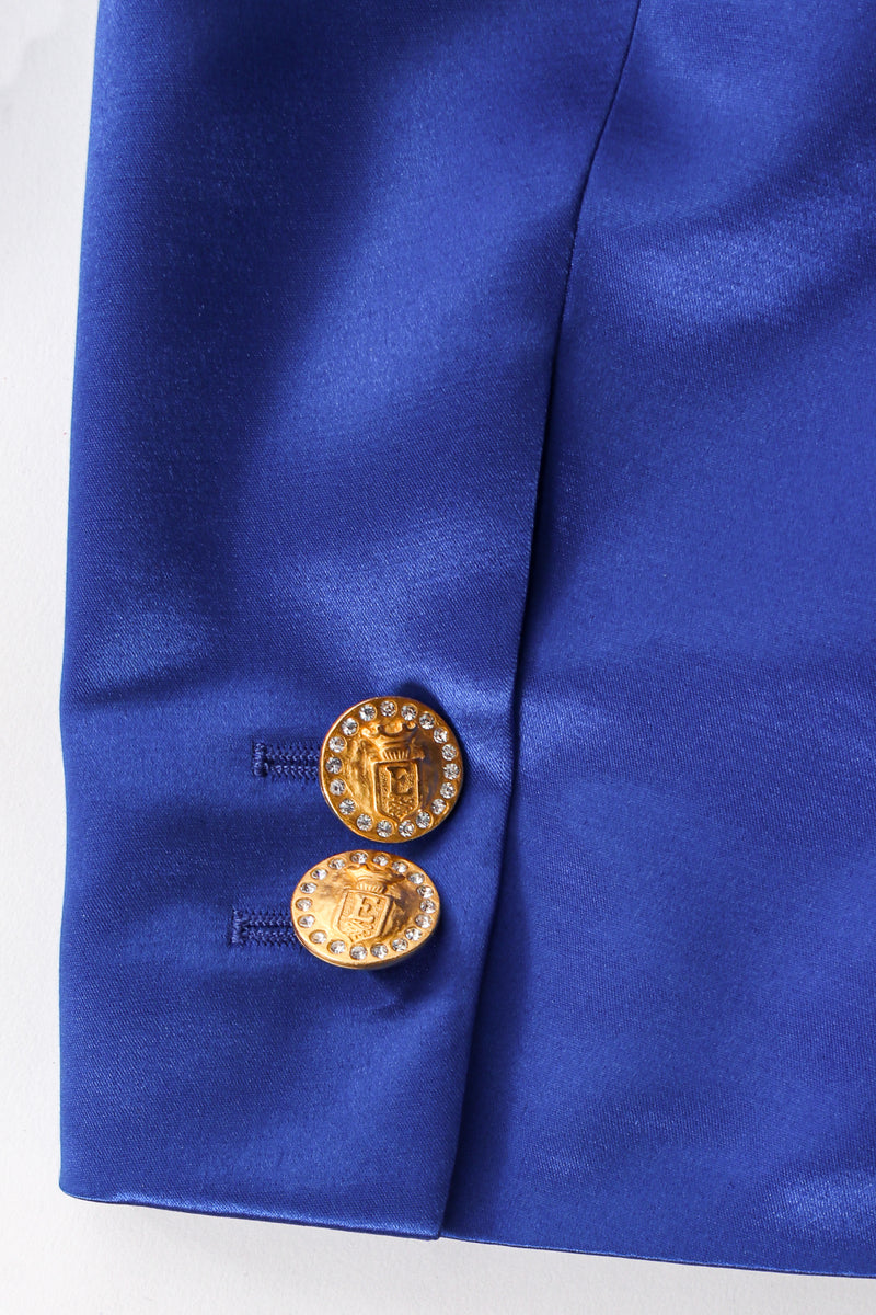 Vintage Escada Couture Royal Satin Boyfriend Jacket sleeve cuff at Recess Los Angeles