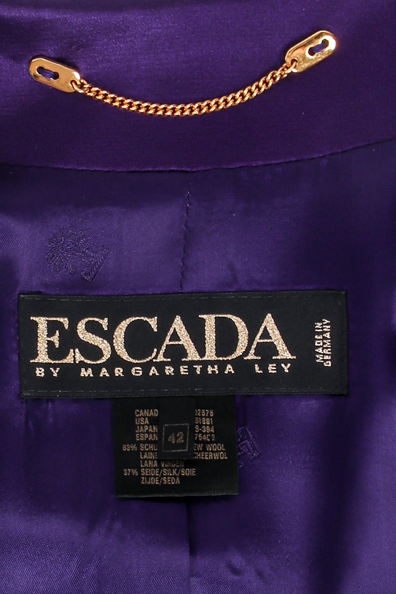 Vintage Escada Profile Color Block Satin Jacket label at Recess LA