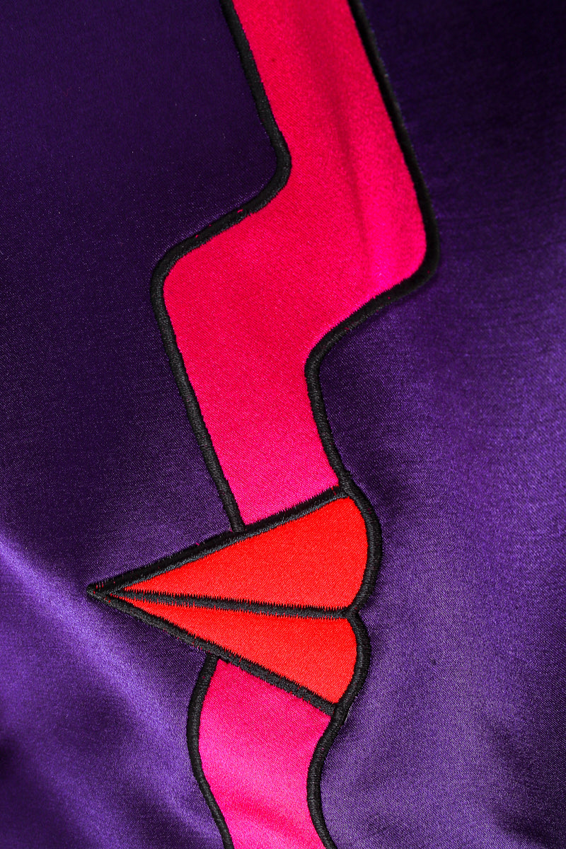 Vintage Escada Profile Color Block Satin Jacket Schiaparelli detail at Recess LA