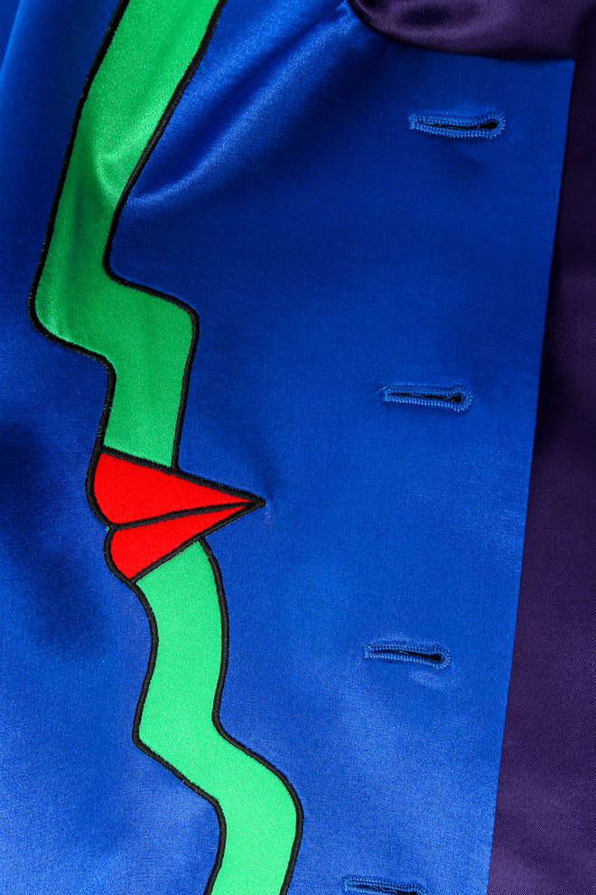 Vintage Escada Profile Color Block Satin Jacket Schiaparelli detail at Recess LA