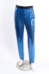 Vintage Escada Sapphire Sequin Stirrup Pant on mannequin front at Recess Los Angeles