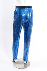 Vintage Escada Sapphire Sequin Stirrup Pant on mannequin back at Recess Los Angeles