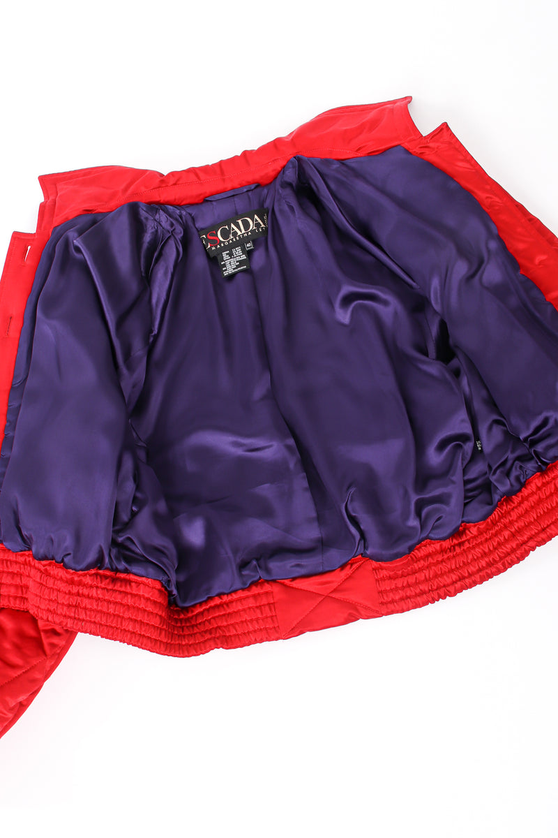 Vintage Escada Rainbow Jewel Quilted Satin Bomber lining at Recess Los Angeles