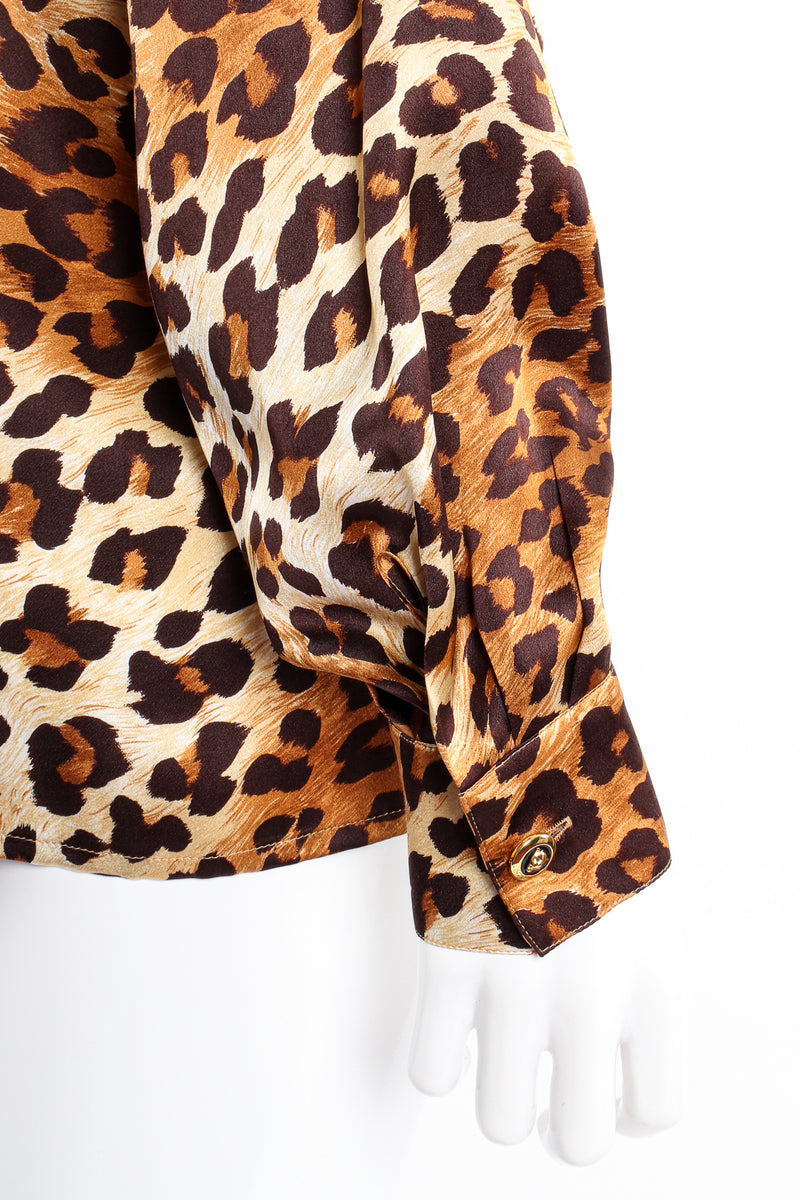 Vintage Escada Leopard Print Shirt & Scarf on Mannequin sleeve at Recess Los Angeles