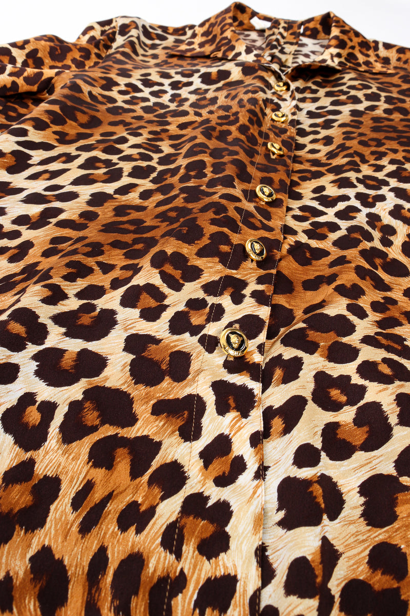 Vintage Escada Leopard Print Shirt & Scarf button placket at Recess Los Angeles