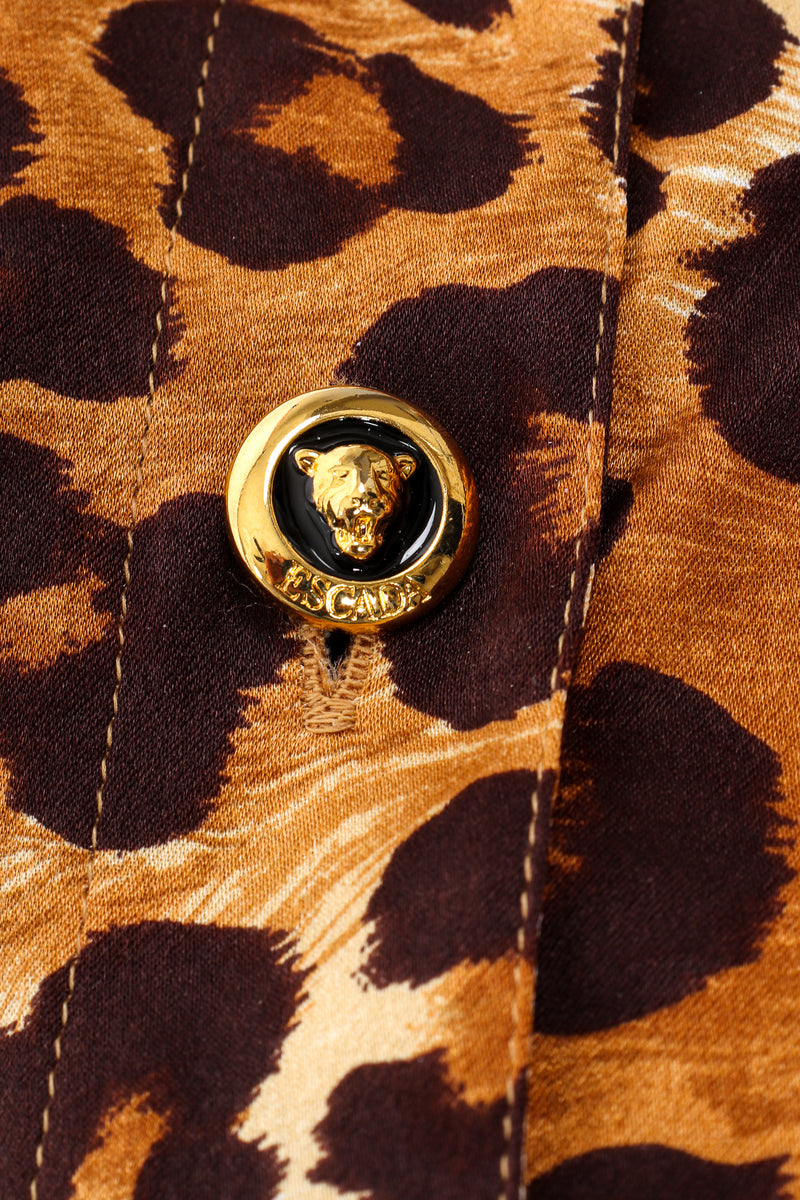 Vintage Escada Leopard Print Shirt & Scarf button detail at Recess Los Angeles