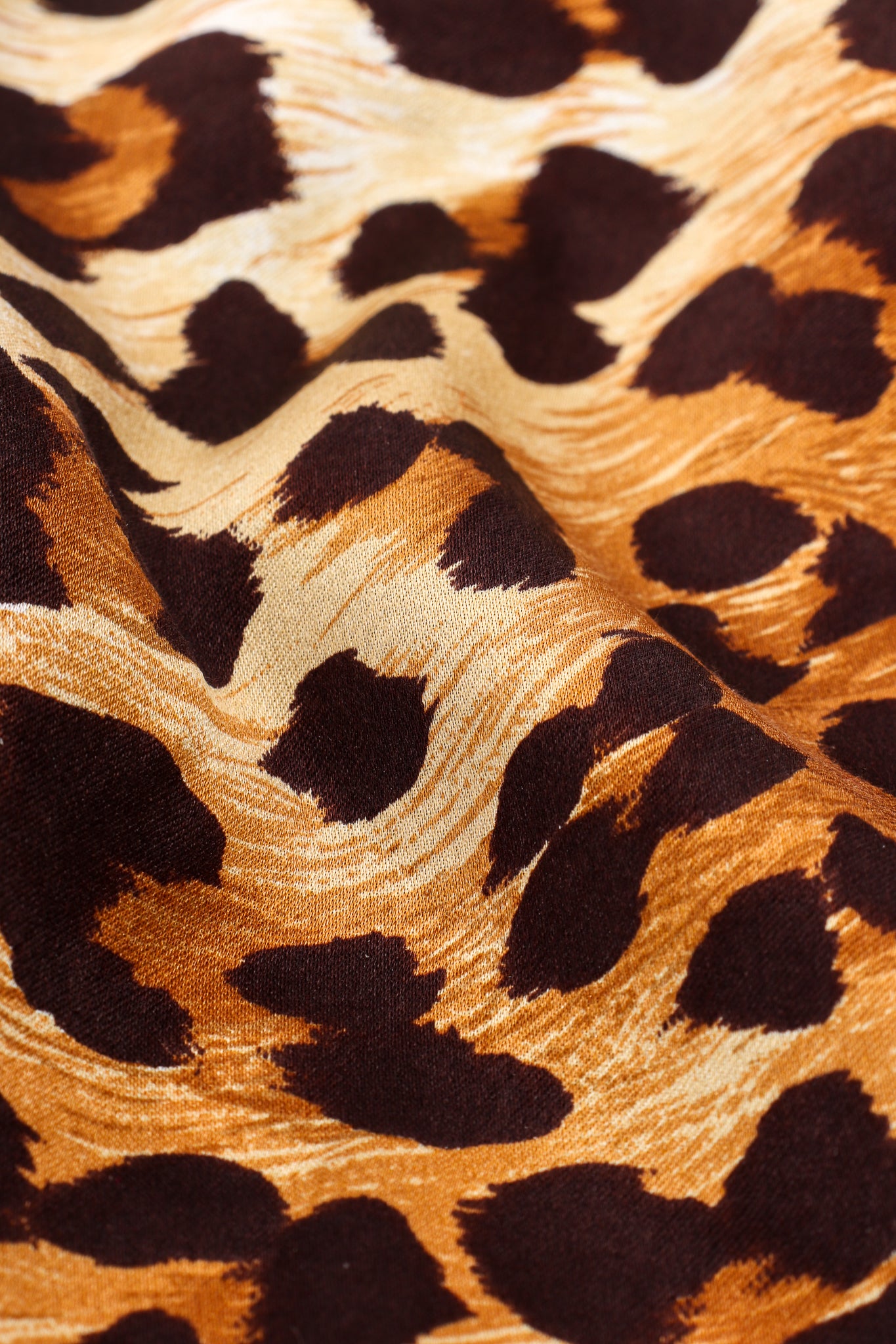 Vintage Escada Leopard Print Shirt & Scarf fabric detail at Recess Los Angeles