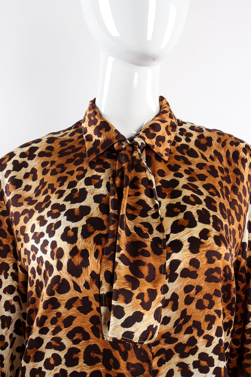 Vintage Escada Leopard Print Shirt & Scarf on Mannequin crop at Recess Los Angeles