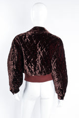 Vintage Escada Quilted Panne Velvet Bomber Jacket on Mannequin back at Recess Los Angeles