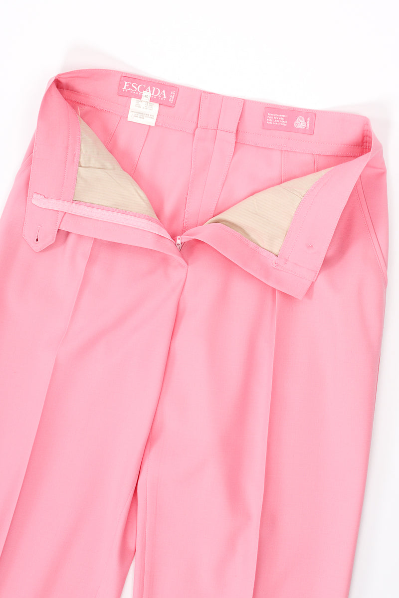 Vintage Escada Pink Cuffed Pleat Pant zip fly at Recess Los Angeles